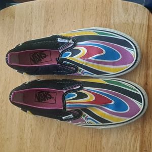 Psychedelic color swirl vans